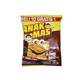 Anak Mas Dried Noodles Snack Chicken BBQ 10 X 18 Gr