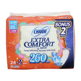 Charm Extra Comfort Maxi Wing 26cm 24+2 Pads