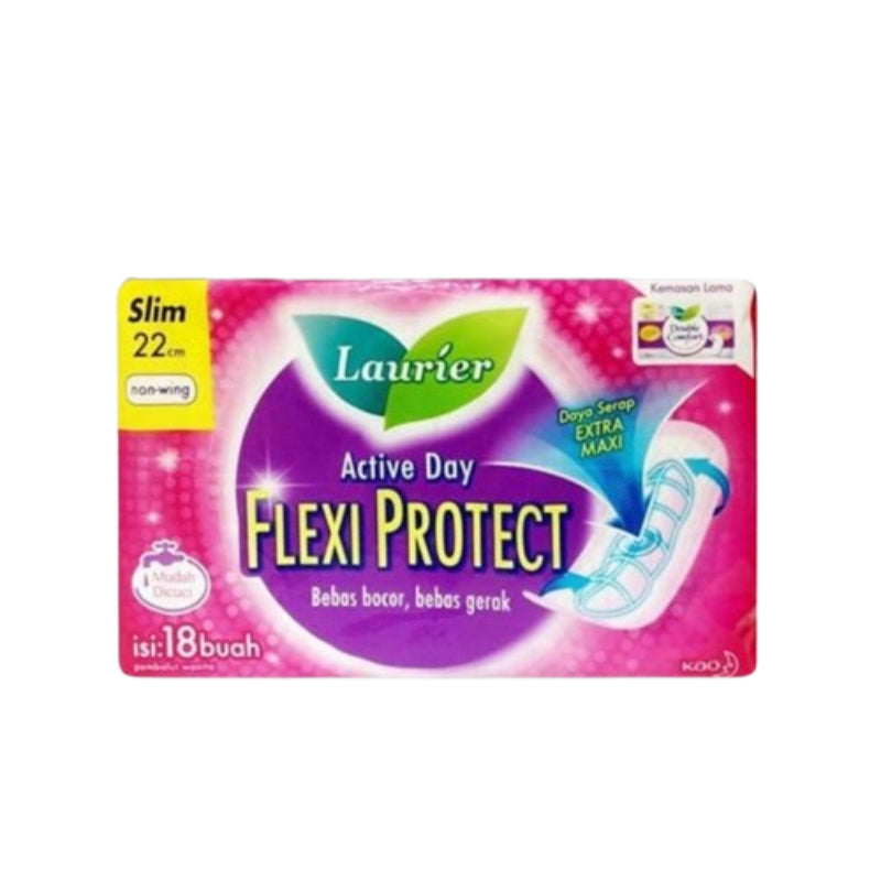 Laurier Active Day Flexi Protect Super Slim Wing 22cm 18 Pads