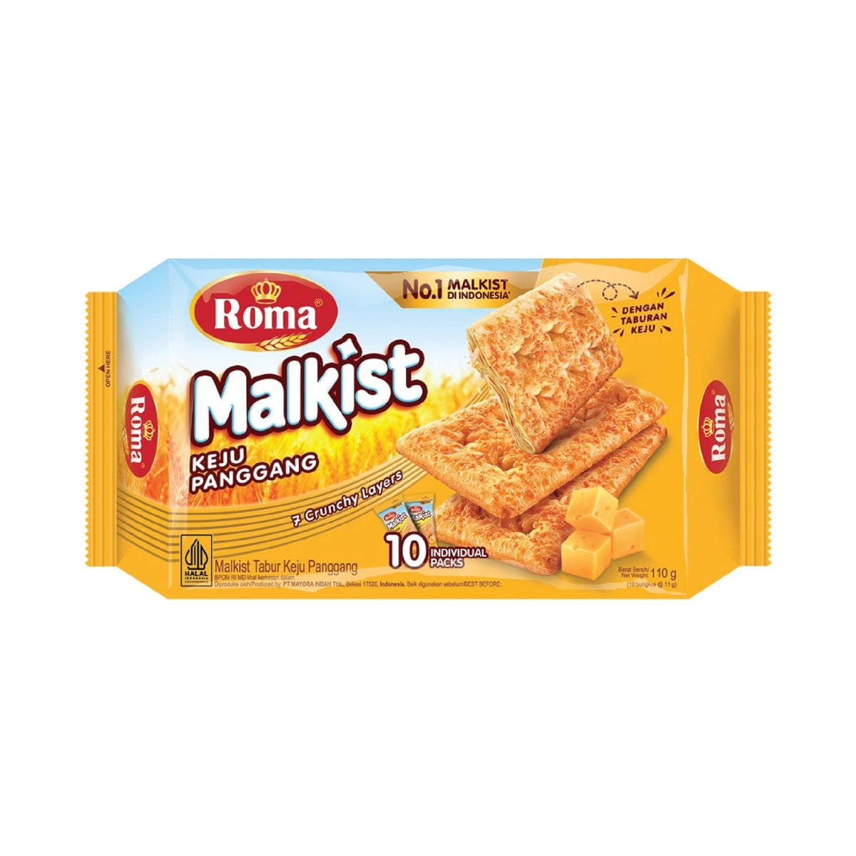 Roma Malkist Keju Tabur Pack 12 X 11gr